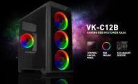 POWERBOOST VK-C12B 4x12cm RGB FAN SİYAH POWERSIZ GAMING KASA